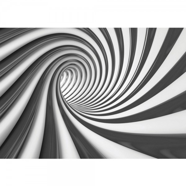 Fototapete Kunst Tapete Abstrakt Tunnel Streifen Illusionen grau | no. 611
