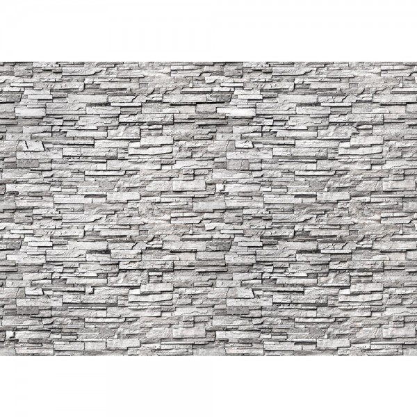 Fototapete Noble Stone Wall - grau - kleinere Steine - anreihbare Tapete Steinwand Steinoptik Wand grau | no. 144