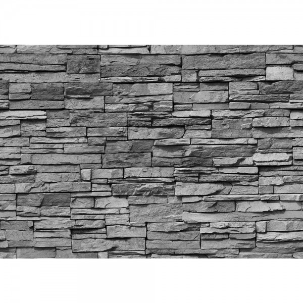 Fototapete Asian Stone Wall - anthrazit anreihbare Tapete Steinwand Steinoptik Steine Wand Wall grau | no. 126