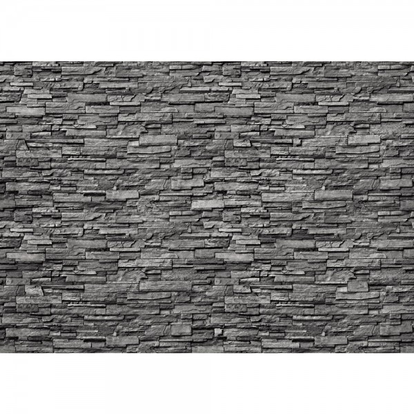 Fototapete Noble Stone Wall - anthrazit - kleinere Steine anreihbare Tapete Steinwand Steinoptik Wand grau | no. 143