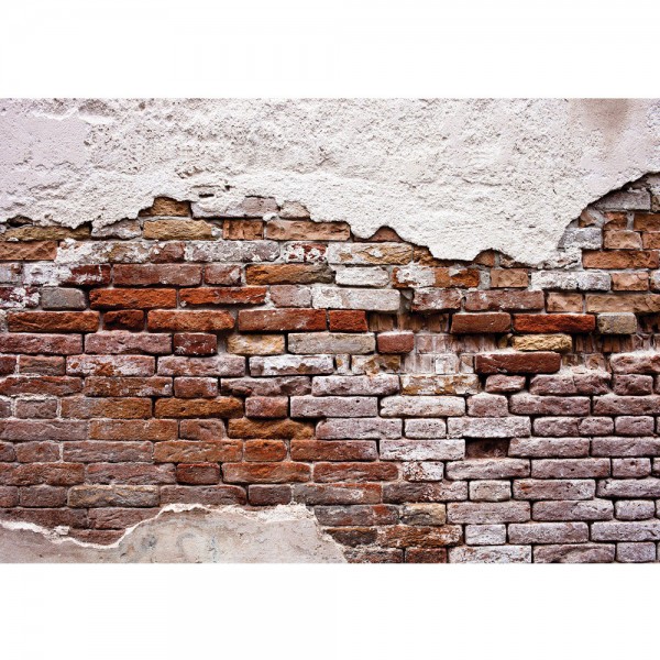 Fototapete Steinwand Tapete Backsteinmauer, Putz, rustikal, Vintage rot | no. 3258