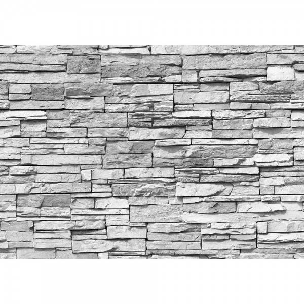 Fototapete Asian Stone Wall - grau anreihbare Tapete Steinwand Steinoptik Steine Wand Wall grau | no. 127
