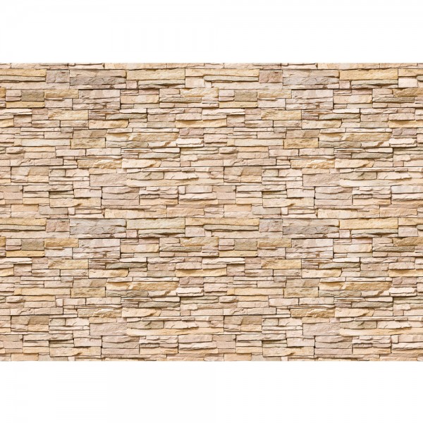 Fototapete Asian Stone Wall - natural - kleinere Steine anreihbare Tapete Steinwand Steinoptik Wand grau | no. 142