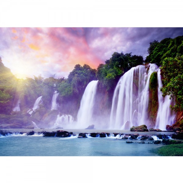 Fototapete Natur Tapete Wasserfall Bäume Wald Thailand See Wasser Meer Sonne grün | no. 247