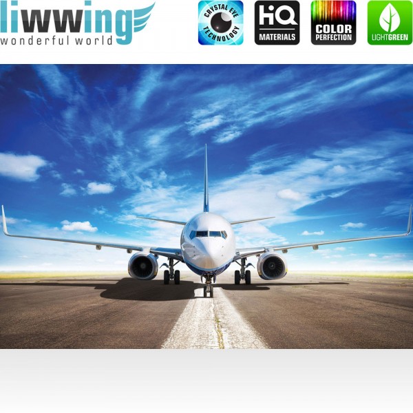 Fototapete Luftfahrzeug Tapete Flugzeug Flughafen Himmel Transportmittel Wolken Reise natural | no. 4512