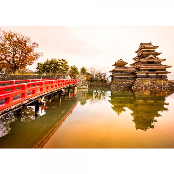 Fototapete Japan Tapete Japan Brücke Wasser Ruhe Romantisch lila | no. 263