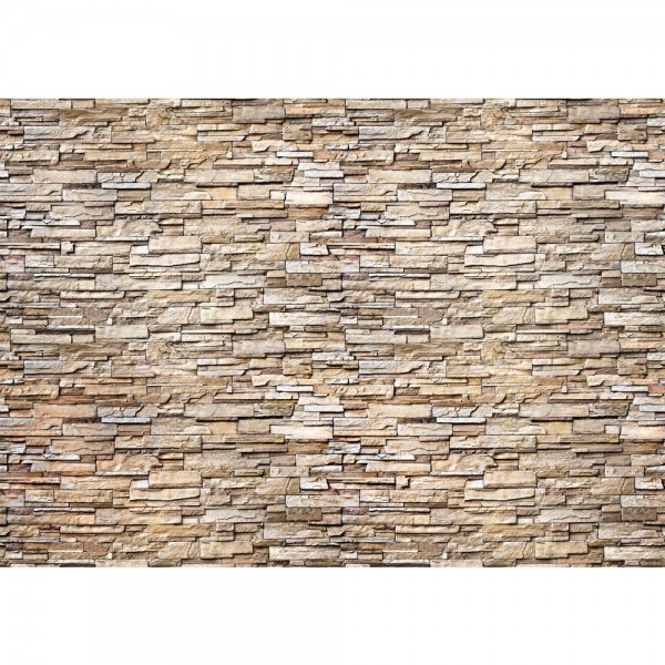 Fototapete Noble Stone Wall - natural - kleinere Steine - anreihbare Tapete Steinwand Steinoptik Wand grau | no. 147