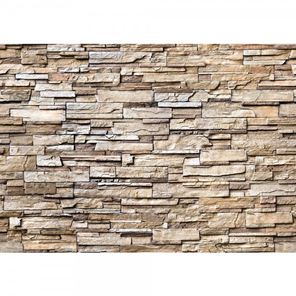Fototapete Noble Stone Wall - natural - ENDLOS anreihbar Tapete Steinwand Steinoptik Steine Wand Wall beige | no. 135