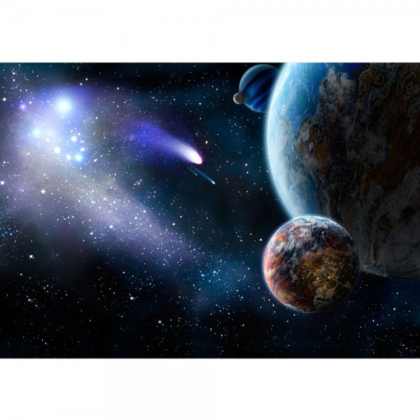Fototapete Welt Tapete Erde Weltraum Planet Meteoriten Blau blau | no. 232