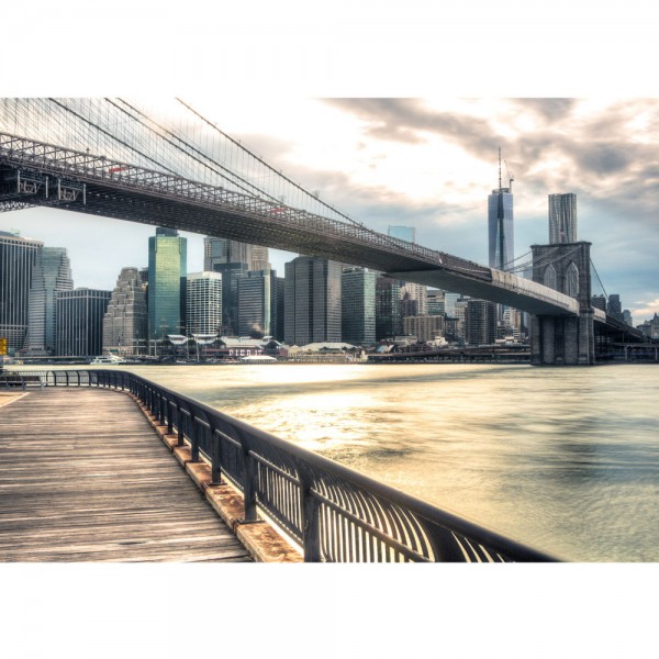Fototapete New York Brooklyn Bridge Skyline USA Tapete New York USA Skyline Sephia Brooklyn Bridge NYC beige | no. 43