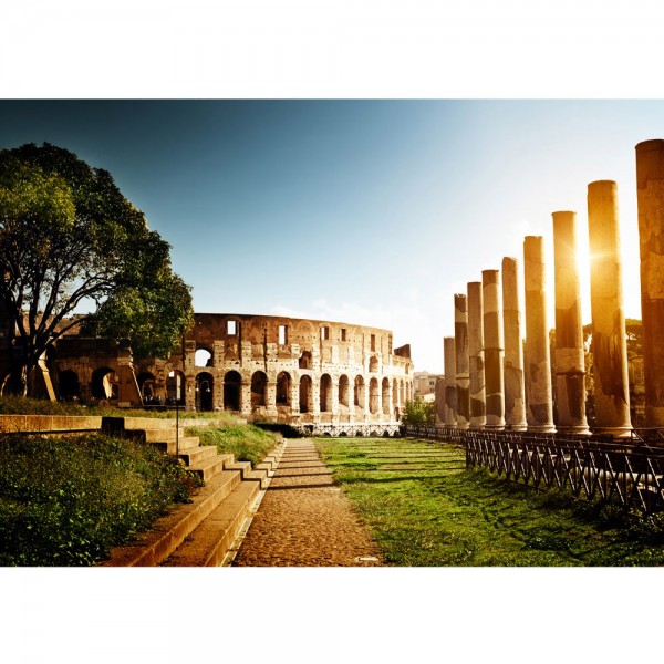 Fototapete Colosseum Walk - Rome Italien Tapete Rom Kolosseum Italien Landschaft Architektur bunt | no. 52