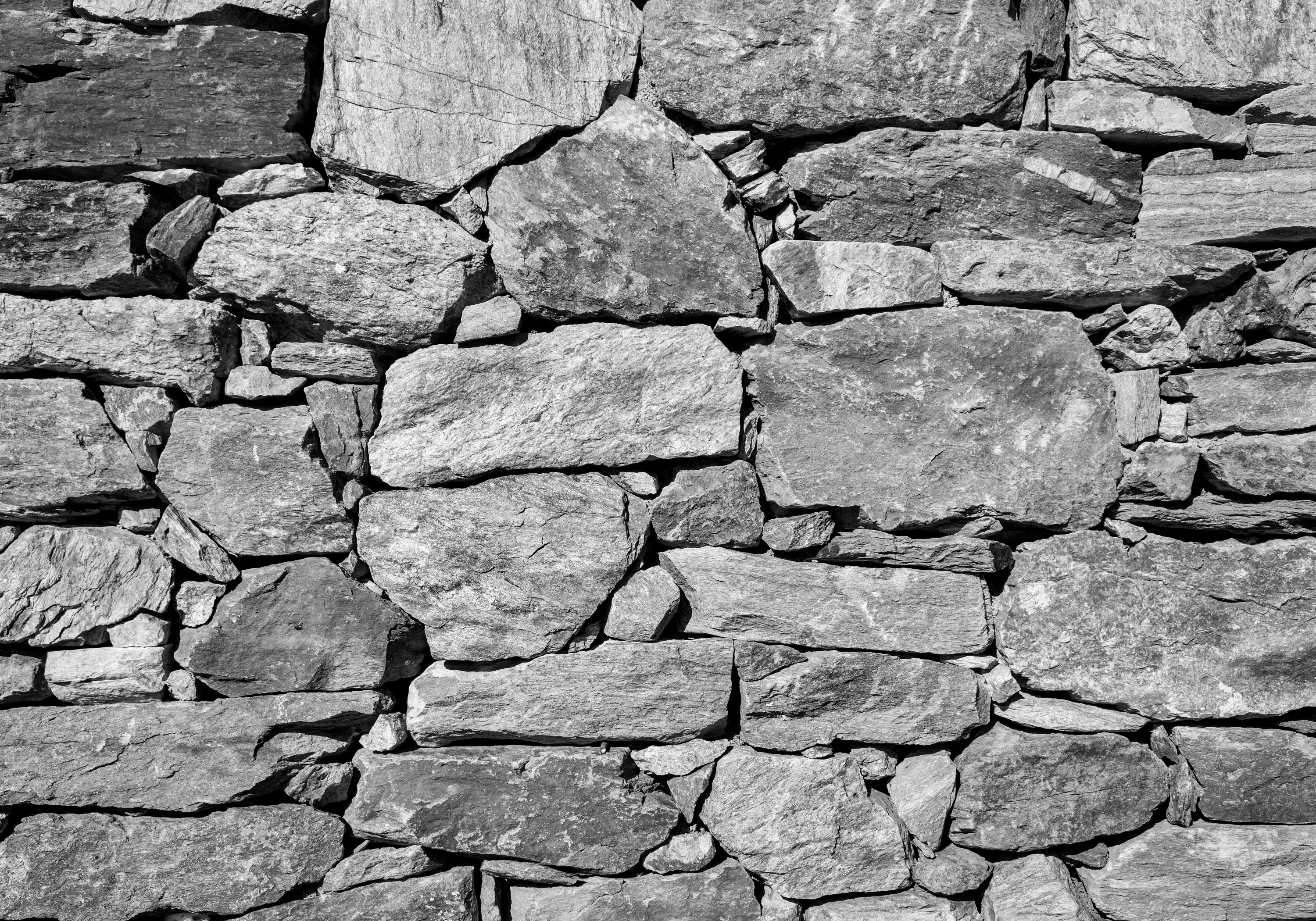 Black and White Stone Wall